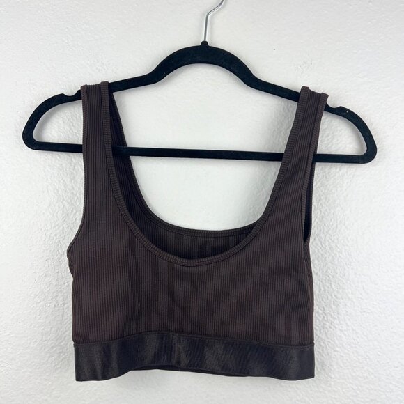 GINA TRICOT Connie Ribbed Athletic Tank in Brown, Size Small - Picture 5 of 9